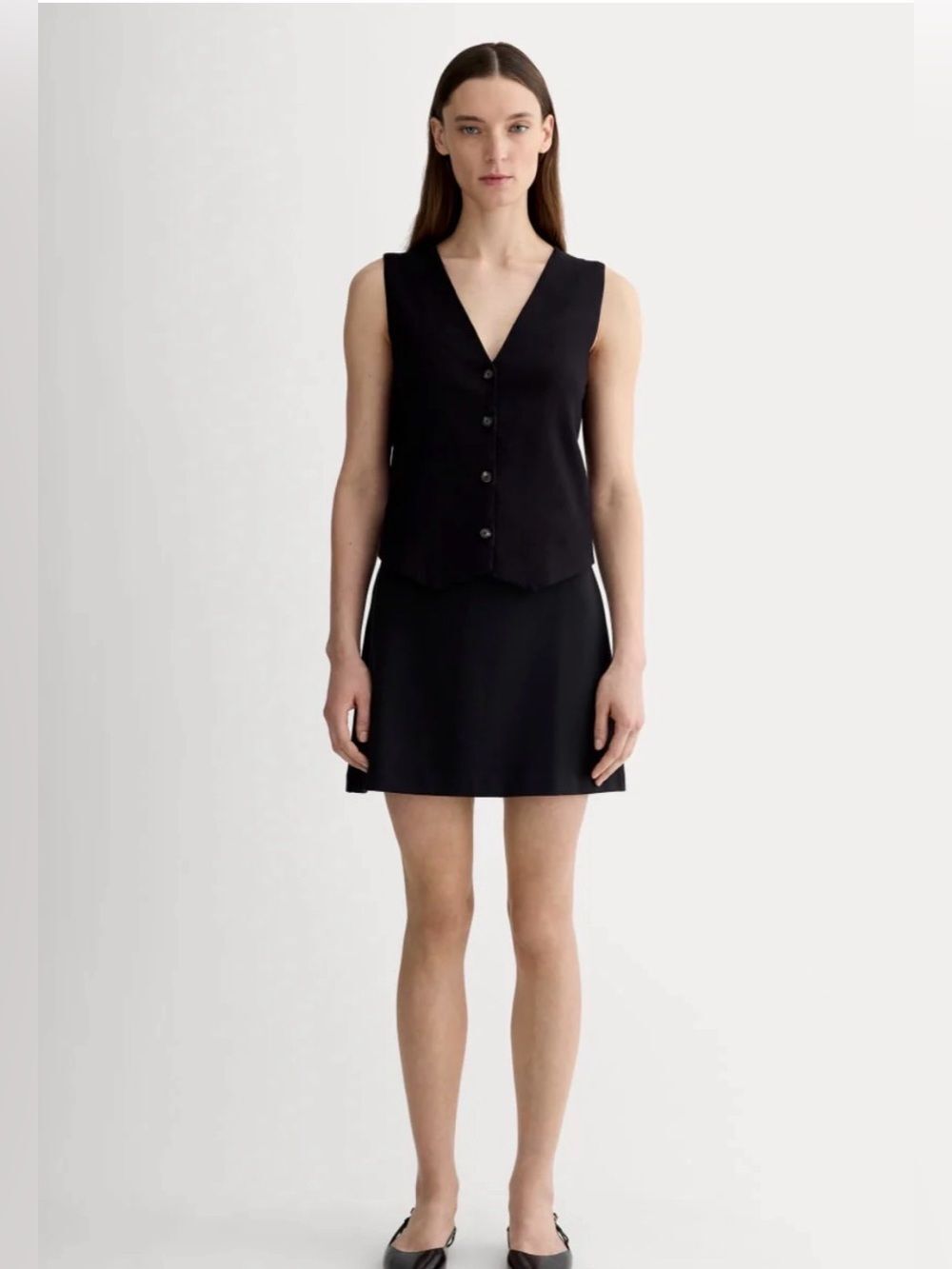 New Everlane THE DREAM MINI SKIRT in Black Size M